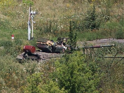 Уничтоженный под селом Работино танк ВСУ попал на видео