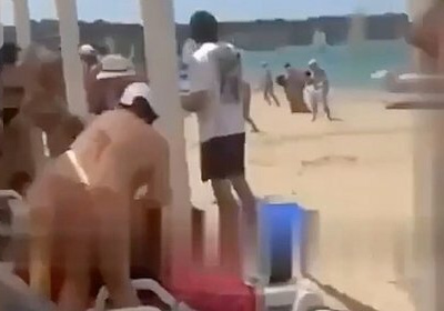Появилось видео момента удара ВСУ по пляжу в Севастополе